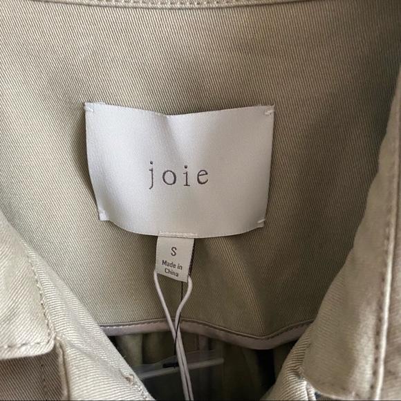 Joie Alwena Khaki Belted Long Cotton Trench Coat - Picture 6 of 9